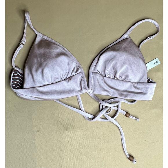 Maaji Metallic Reversible Long line Triangle Bikini Top S NWT - Picture 1 of 3